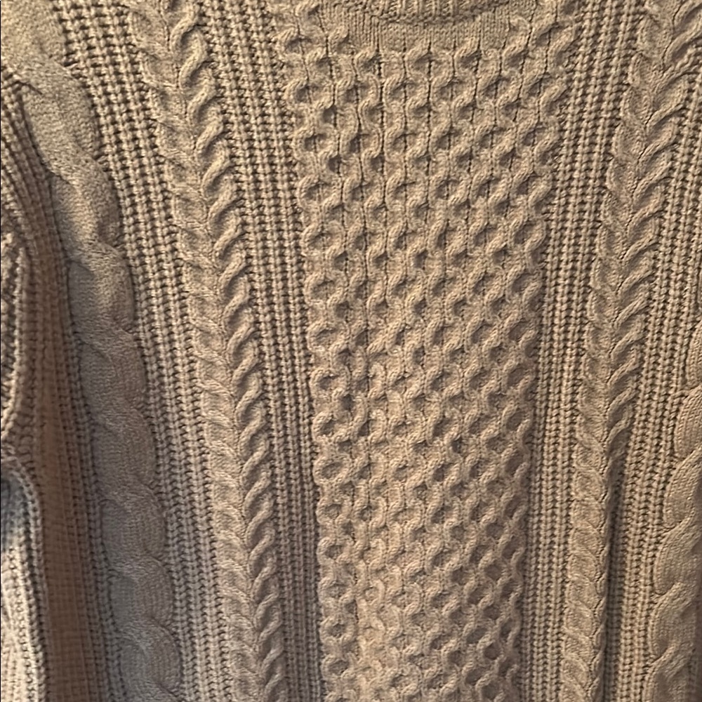 Cable Knit Tan Sweater - Picture 7 of 9